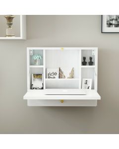 Wall Mounted Multi-functional Wooden Cabinet with Drop Down Desk
