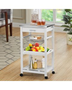 4 Tier Kitchen Serving Trolley with Lockable Wheels