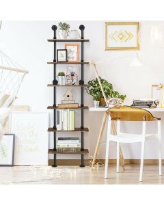 6 Tier Wall Mounted Shelf Unit Display Metal Frame