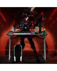 Gaming Computer Desk Ergonomic Z-shaped RGB Light Workstation