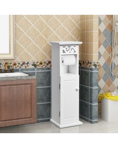 Freestanding Bathroom Cabinet with Toilet Roll Holder