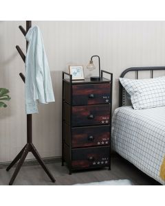 Storage Tower with 4 Drawer and Sturdy Steel Frame