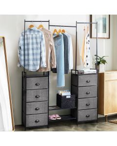 8 Drawers Fabric Dresser Storage Clothes Rail