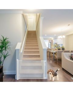 Mesh Retractable Pet Dog Safety Gate Guard Folding Baby Toddler Stair