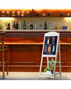 Folding Vintage Wooden Blackboard Easel Display