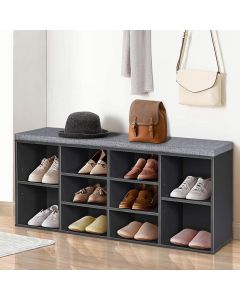10 Compartments Shoe Organiser Seater Stand with Cushion