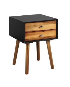 Wooden Bedside Table with 2 Drawers