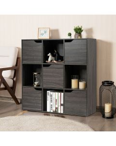 Grey Wooden 9 Cube Bookcase / Shelving / Display Unit