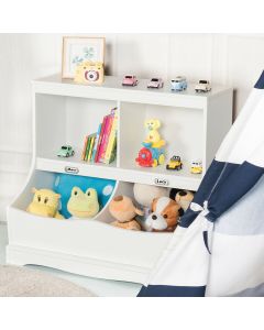 Children's Bookcase with 2 Storage Bins