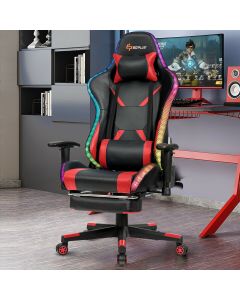 Executive Racing Gaming Computer Office Chair Adjustable Swivel Recliner W/Light Red