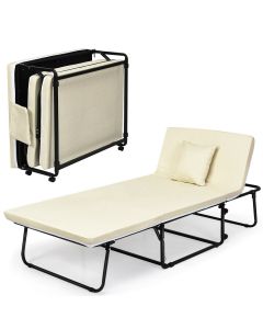 Adjustable 3 in 1 Folding Guest Bed with Wheels and Pillow