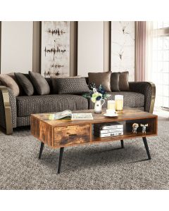 Multifunctional Wooden Table with Drawer & Shelf