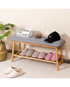 Shoe Bench Cabinet Storage Entryway Organizer Cushion Ottoman Stool