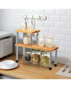 2-Tier Storage Shelf Countertop Rack Tabletop Organiser Display