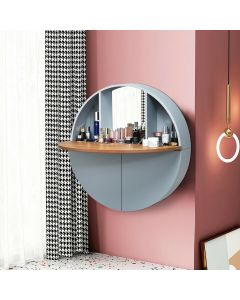 Grey Wall Mounted Dressing Table with Mirror