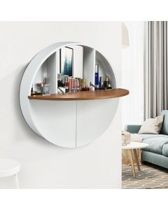 White Wall Mounted Dressing Table with Mirror