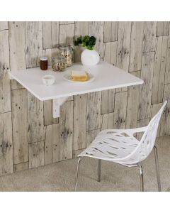 Wooden Folding Wall-Mounted Drop Leaf Table-White