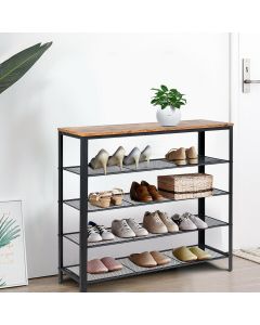 5-Tier Industrial Styled Shelving Unit Rustic Brown