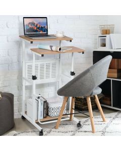 2-In-1 Mobile Lifting Height Adjustable Computer Desk