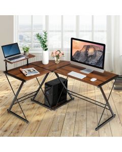 L-Shaped Corner Computer Writing Desk Home Office Workstation