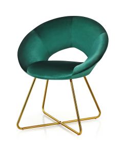 Velvet Leisure Vanity Chair with Metal Legs