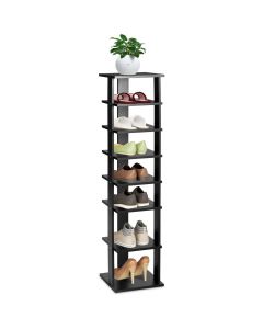 Wooden Vertical Shoe Rack with 7 Shelves