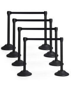 6Pcs Polished Steel Queue Rope Barrier