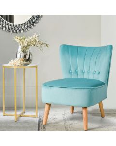 Soft Velvet Accent Chair with Oyster Shaped Back