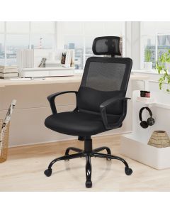Mesh Office Chair Computer Desk with Headrest