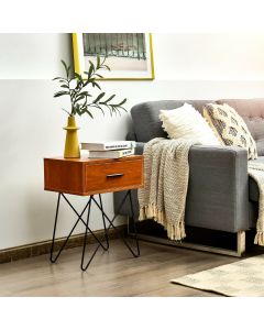 Modern Utility Side Table with Drawer & Handles