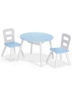 3pcs Wooden Kid's Activity Table Set with Mesh Storage
