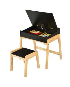 Children's Wooden Lift-up Table and Chair Set