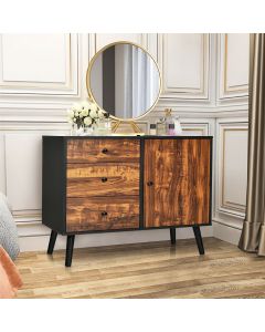 Industrial Wooden Buffet Sideboard with 3 Drawers