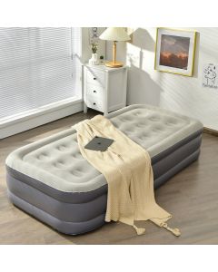 Single Flocking Air Mattress High Inflatable Bed