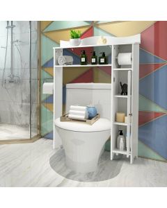 Over Toilet Storage Rack with Side Cabinet and Paper Holder