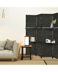 4-Panel Room Divider Folding Privacy Screen with Removable Shelves