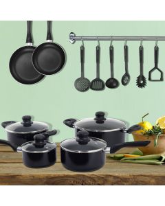 16 Piece Cookware Saucepan Set with Lids Nonstick