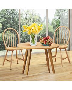 2Pcs Vintage Windsor Dining Chair Set with H-shaped Crossbars