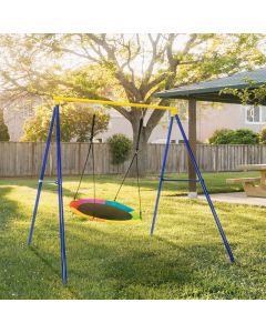 Heavy Duty Metal Swing Frame with Ground Stakes and Two Hanging Ways