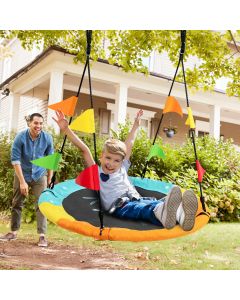 100cm Round Saucer Tree Swing with Heights Adjustable Rope
