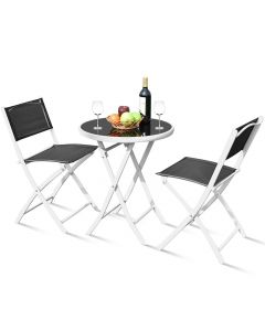 3pcs Patio Bistro Folding Table and Chair Set
