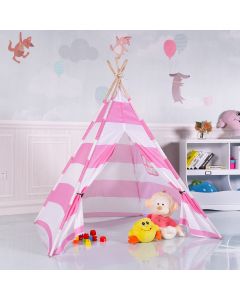 Indian Play Tent Wooden Bar Children Playhouse Canvas