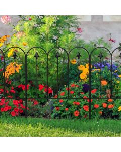 5 Panels Steel Decorative Garden Fence Inter-lockable