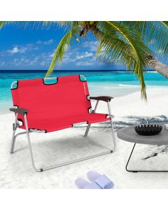 Outdoor Love Seat Folding Camping Armchair Lounger Portable
