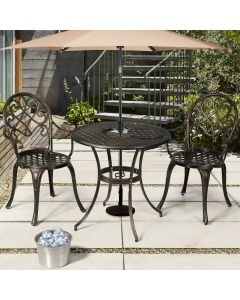 3pcs Aluminium Bistro Table Set with Removable Ice Bucket