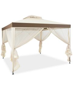 10 x 10ft Double Tiered Canopy Gazebo Garden Shelter Tent