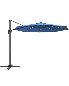3M Outdoor Parasol Patio Cantilever Umbrella with Solar Lights