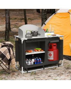 Portable Camping BBQ Banquet Kitchen and Sink Grill Table