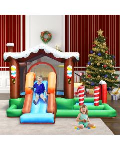 Inflatable Bounce House with Slide Basketball Rim & Bag