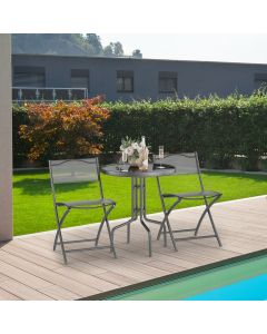 Patio Bistro Set Folding Table and 2 Chairs